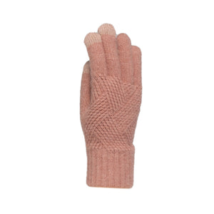 THSS2661GX: Winter Pink: Pattern Rib Knit Gloves