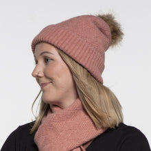Load image into Gallery viewer, THSS2661HX: Winter Pink: Pattern Rib Knit Beanie
