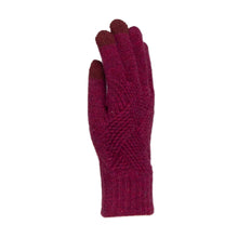Load image into Gallery viewer, THSS2663GX: Boysenberry: Pattern Rib Knit Gloves
