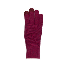 Load image into Gallery viewer, THSS2663GX: Boysenberry: Pattern Rib Knit Gloves
