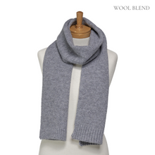 Load image into Gallery viewer, THSS2664: Medium Grey: Pattern Rib Knit Scarf
