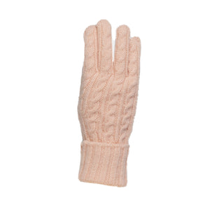 THSS2666GX: Peach : Cable Knit Gloves