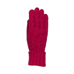 THSS2667GX: Hot Pink: Cable Knit Gloves