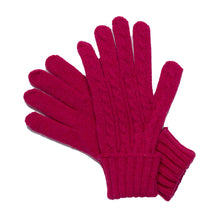 Load image into Gallery viewer, THSS2667GX: Hot Pink: Cable Knit Gloves

