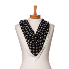 Load image into Gallery viewer, THSS2690: Black: Floral Dots Border Scarf - J'adore Gifts 
