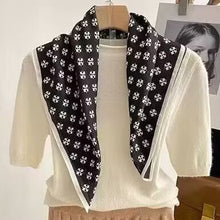 Load image into Gallery viewer, THSS2690: Black: Floral Dots Border Scarf - J'adore Gifts 
