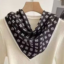 Load image into Gallery viewer, THSS2690: Black: Floral Dots Border Scarf - J'adore Gifts 
