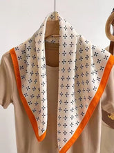Load image into Gallery viewer, THSS2692: Tangerine: Floral Dots Border Scarf - J'adore Gifts 
