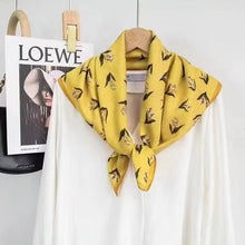 Load image into Gallery viewer, THSS2693: Marigold Yellow: Bell Flower Square Scarf - J'adore Gifts 
