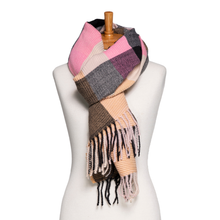 Load image into Gallery viewer, THSS2754: Pink: Crimped Plaid Scarf
