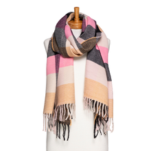 Load image into Gallery viewer, THSS2754: Pink: Crimped Plaid Scarf
