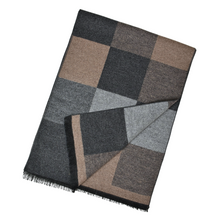 Load image into Gallery viewer, THSS2756: Beige Grey: Plaid Check Scarf
