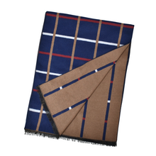 Load image into Gallery viewer, THSS2758: Navy: Reversible Checkered Scarf
