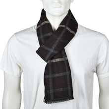 Load image into Gallery viewer, THSS2763: Brown: Reversible Plaid Checked Scarf
