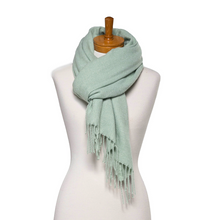 Load image into Gallery viewer, THSS2785: Mint: Luxe Plain Scarf
