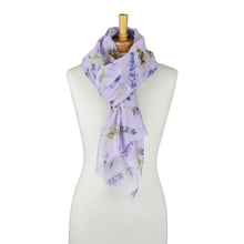 Load image into Gallery viewer, THSS2793: Purple: Lavender Bees Garden Scarf
