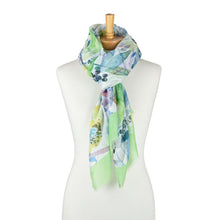 Load image into Gallery viewer, THSS2799: Green: Botanical Bloom Scarf
