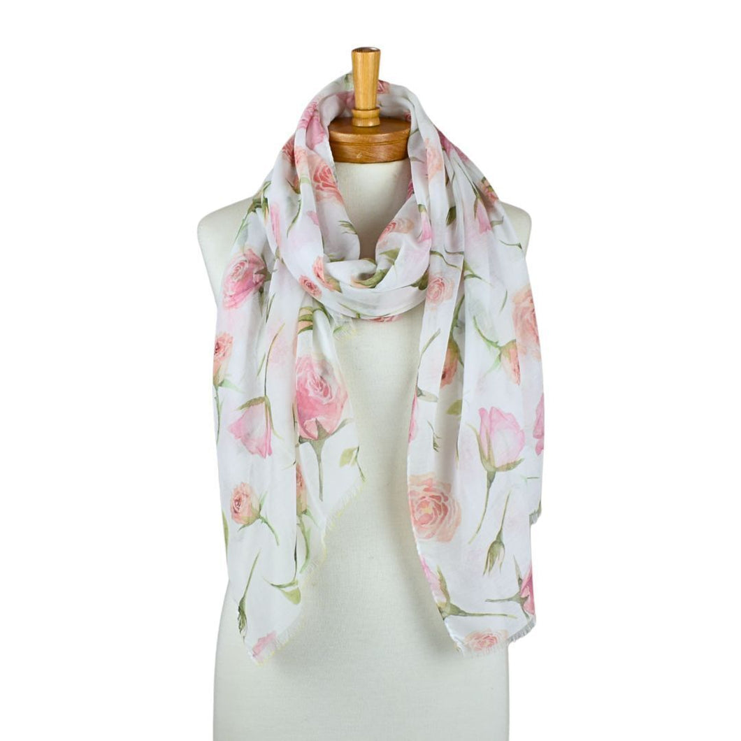 THSS2802: Pink: Rose Garden Scarf