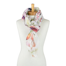 Load image into Gallery viewer, THSS2804: White: Birdsong Garden Scarf
