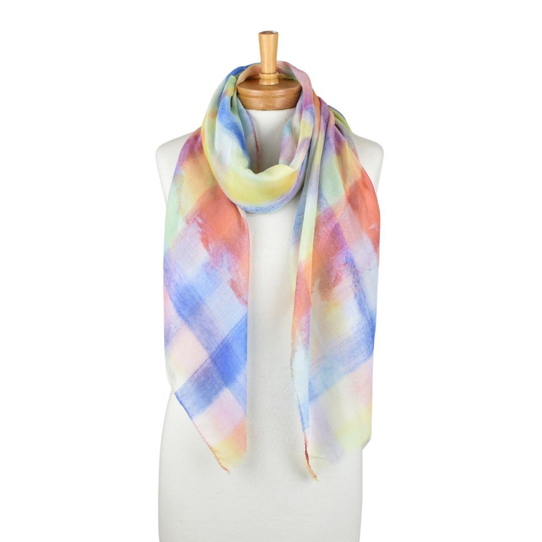 THSS2805: Rainbow: Pastel Plaid Scarf