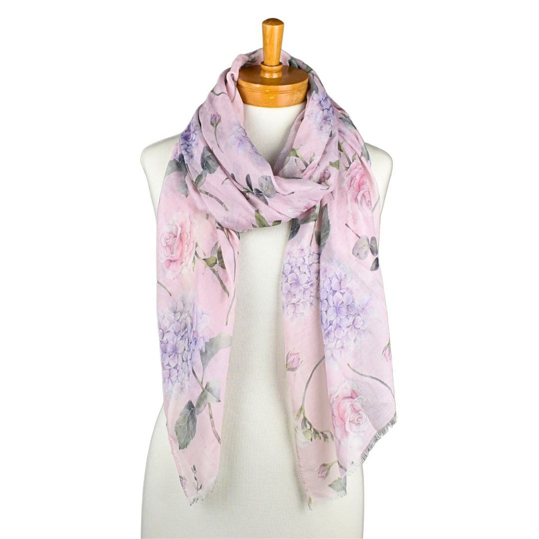 THSS2806: Pink: Hydrangea Garden Scarf