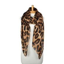 Load image into Gallery viewer, THSS2807: Tan: Leopard Print Scarf
