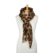 Load image into Gallery viewer, THSS2807: Tan: Leopard Print Scarf
