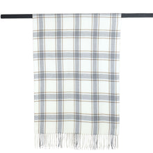 Load image into Gallery viewer, THSS2808: Cream: Checked Fringe Scarf
