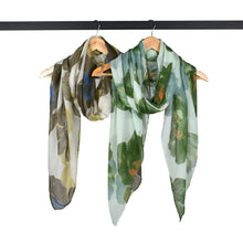 Load image into Gallery viewer, THSS2812: Brown: Peony Floral Scarf
