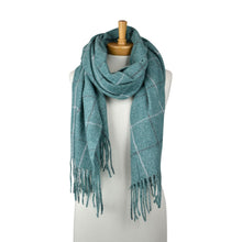 Load image into Gallery viewer, THSS2815: Emerald Green: Grid Check Scarf
