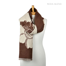 Load image into Gallery viewer, THSS2817: Brown: Reversible Floral Scarf
