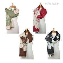 Load image into Gallery viewer, THSS2819: Black: Reversible Floral Scarf
