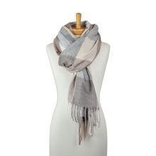 Load image into Gallery viewer, THSS2822: Taupe: Autumn Checkered Scarf

