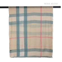 Load image into Gallery viewer, THSS2828: Brown: Large Check Scarf
