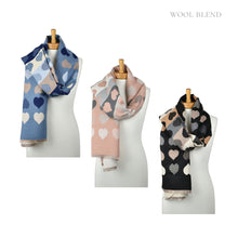 Load image into Gallery viewer, THSS2832: Blue: Reversible Block SweetHearts Scarf
