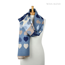 Load image into Gallery viewer, THSS2832: Blue: Reversible Block SweetHearts Scarf
