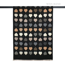 Load image into Gallery viewer, THSS2834: Black: Reversible Block SweetHearts Scarf
