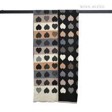 Load image into Gallery viewer, THSS2834: Black: Reversible Block SweetHearts Scarf
