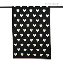 Load image into Gallery viewer, THSS2835: Black: Reversible Hearts Scarf
