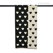 Load image into Gallery viewer, THSS2835: Black: Reversible Hearts Scarf
