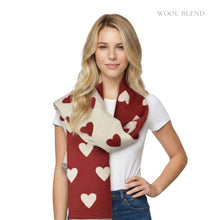 Load image into Gallery viewer, THSS2836: Ruby: Reversible Hearts Scarf
