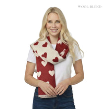 Load image into Gallery viewer, THSS2836: Ruby: Reversible Hearts Scarf
