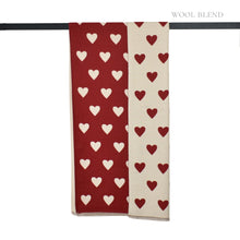 Load image into Gallery viewer, THSS2836: Ruby: Reversible Hearts Scarf

