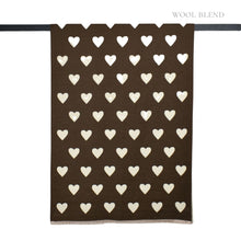 Load image into Gallery viewer, THSS2837: Chocolate: Reversible Hearts Scarf
