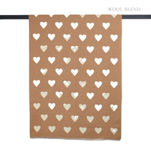 Load image into Gallery viewer, THSS2838: Caramel: Reversible Hearts Scarf

