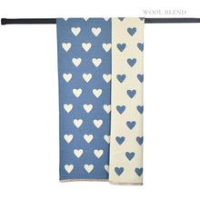Load image into Gallery viewer, THSS2839: Denim: Reversible Hearts Scarf
