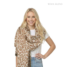 Load image into Gallery viewer, THSS2842: Camel: Reversible Leopard Luxe Scarf
