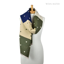 Load image into Gallery viewer, THSS2845: Olive: Reversible SweetHearts Scarf
