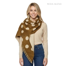 Load image into Gallery viewer, THSS2847: Camel Beige: Reversible Polka Dot Scarf
