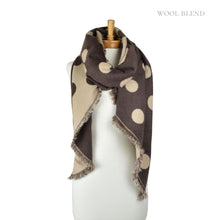 Load image into Gallery viewer, THSS2848: Coffee: Reversible Polka Dot Scarf
